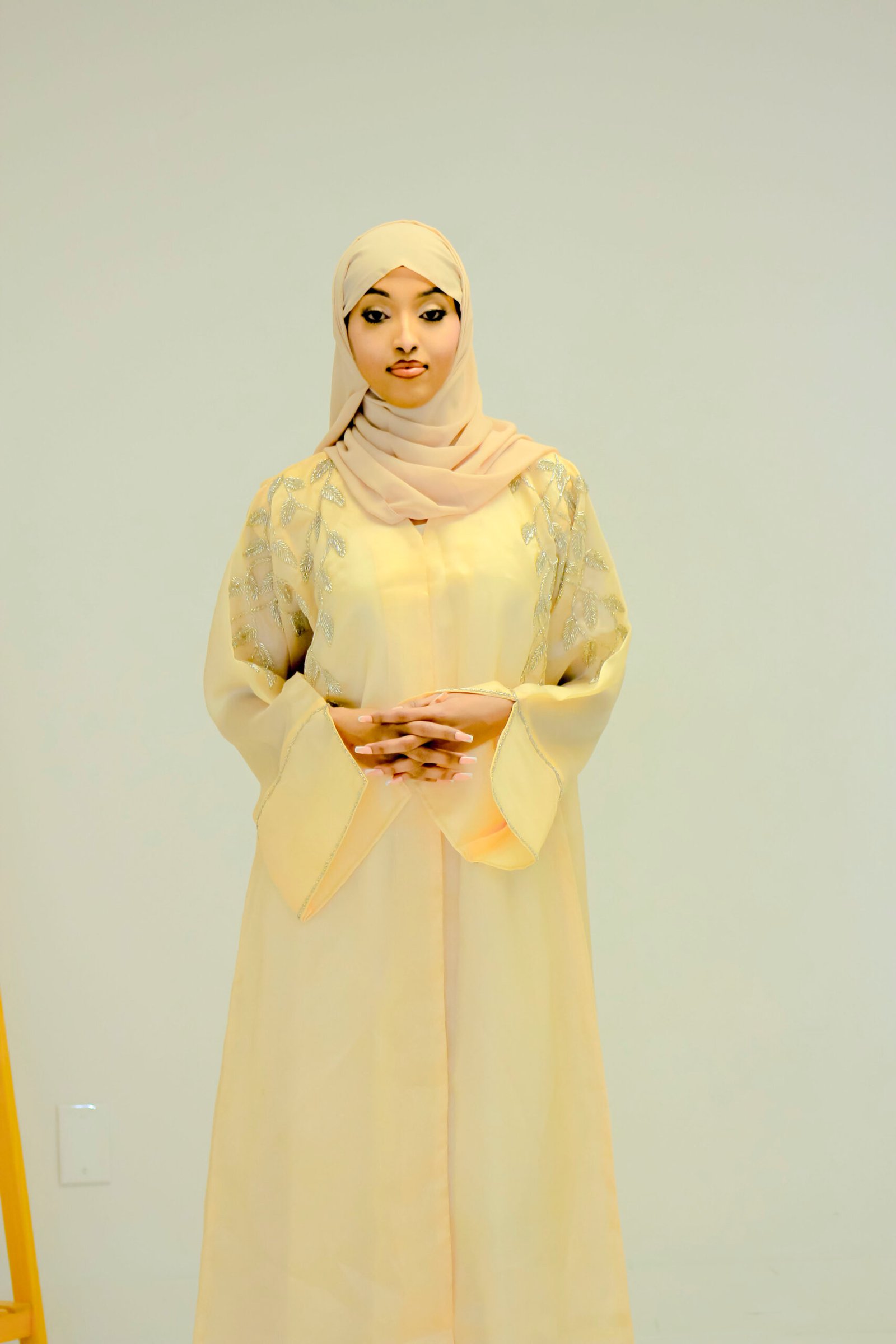 Organza Abaya – Gold